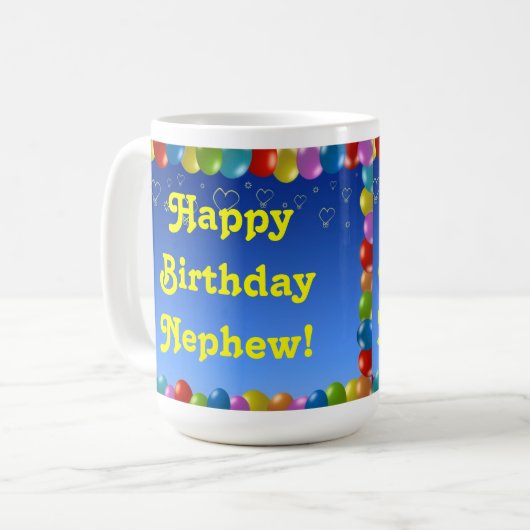Tasse Happy Birthday Nephew (Vorderseite Links)