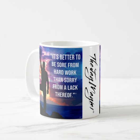 Tasse "harte Arbeit" (Vorderseite Links)