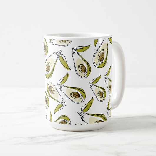 Tasse hat einen niedlichen Avocado. (VorderseiteRechts)