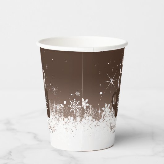 Tasse Heißes Getränk mit Schneebräse ID595 Pappbecher (Rechts)