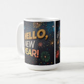 Tasse Hello New Year Tasse - Start 2025 mit Style. (Vorderseite Links)