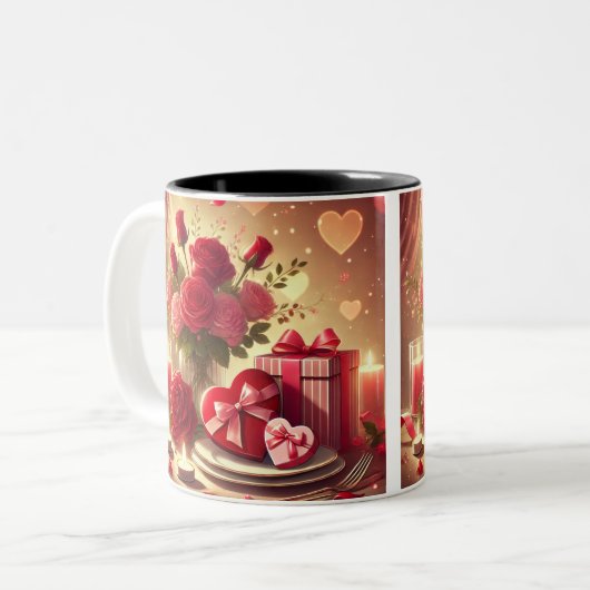 Tasse Herz und Blume (Vorderseite Links)