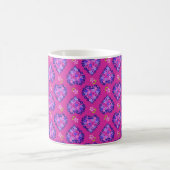 Tasse, Herz und Blume, Magenta und Mauve Kaffeetasse (Mittel)