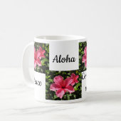 Tasse - Hibuscus und Bedeutung von Aloha (Vorderseite Links)