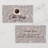 Tasse | Hintergrund der Kaffeebohnen Visitenkarte (Vorne/Hinten)