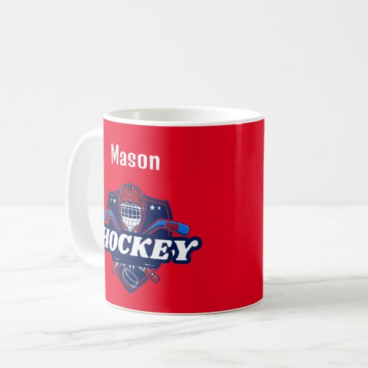 Tasse Hockey Gear - Personalisiert - Name hinzufüg (Vorderseite Links)