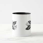 Tasse - Holly-Blätter in Schwarz und Weiß (Zentrum)