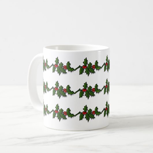 Tasse - Holly-Blätter und Berries (Vorderseite Links)