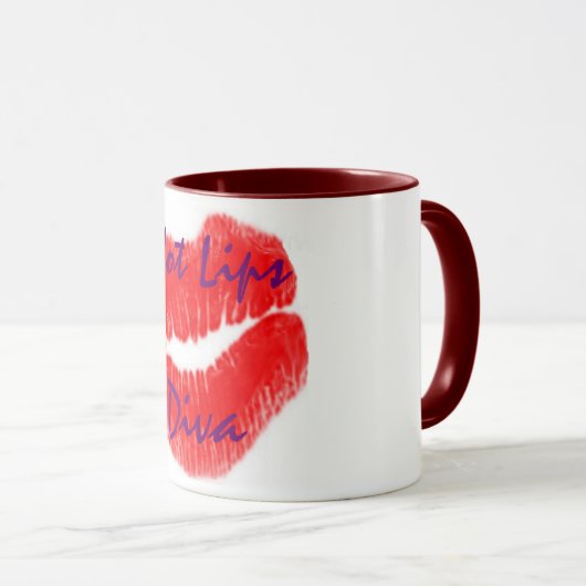 Tasse "Hot Lips Diva I" (VorderseiteRechts)