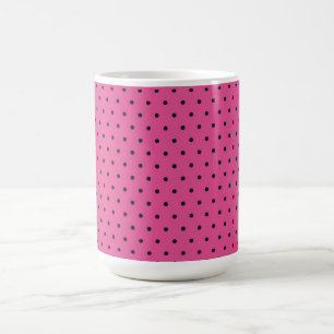 Tasse/Hot Pink & Black Polka Punkte Kaffeetasse