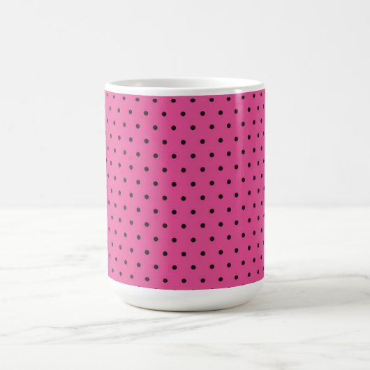 Tasse/Hot Pink & Black Polka Punkte Kaffeetasse (Mittel)