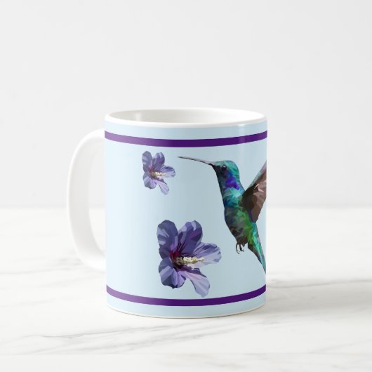 Tasse hübsch Geometric Hummingbird/Hibiskus (Vorderseite Links)