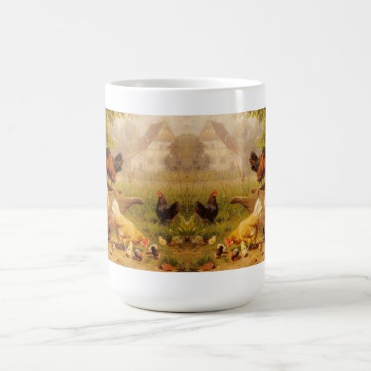 Tasse-Hühner, Hähne, Küken Kaffeetasse (Mittel)
