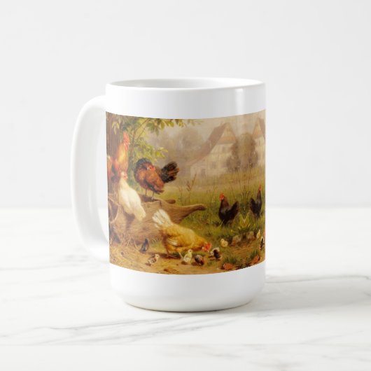 Tasse-Hühner, Hähne, Küken Kaffeetasse (Vorderseite Links)