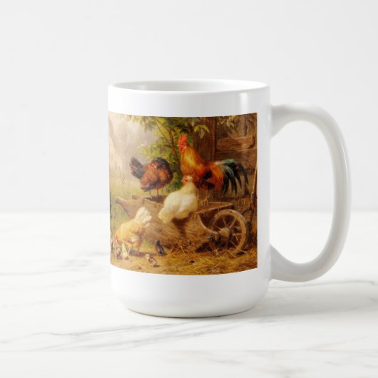 Tasse-Hühner, Hähne, Küken Kaffeetasse (Rechts)