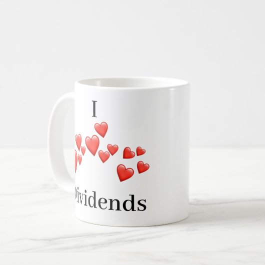 Tasse - I Liebe Dividenden - viele Herzen (Vorderseite Links)