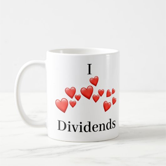 Tasse - I Liebe Dividenden - viele Herzen (Links)