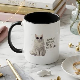 Tasse 'Ich arbeite hart, damit meine Katze ein bes