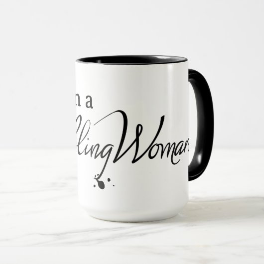 Tasse "Ich bin eine heikle Frau" (VorderseiteRechts)