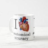Tasse "Ich Herz anatomische Genauigkeit" (Vorderseite Links)