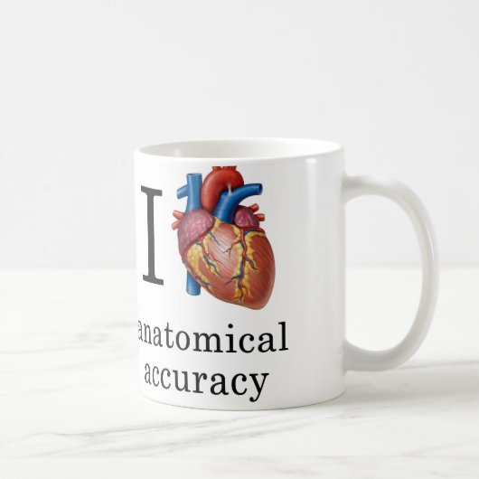 Tasse "Ich Herz anatomische Genauigkeit" (Rechts)