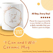 Tasse "Ich kann und will" in Gold und Rosa