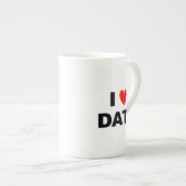 Tasse 'Ich liebe Daten' Bone China | Geek-Kaffeeta (Vorderseite Rechts)