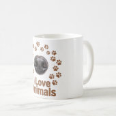 Tasse 'Ich liebe Tiere' (VorderseiteRechts)