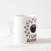 Tasse 'Ich liebe Tiere' (Vorderseite Links)