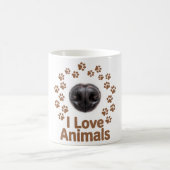 Tasse 'Ich liebe Tiere' (Mittel)