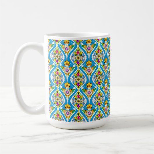 Tasse im Jugendstil Blumenmuster (Links)