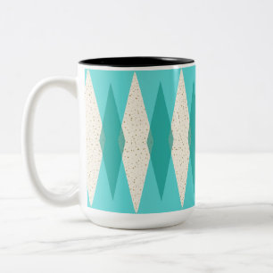 Tasse im Mid-Century-Modern-Argyle-Zweiton-Design