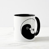 Tasse im Schwarzweißstil in mehreren Sprachen (VorderseiteRechts)