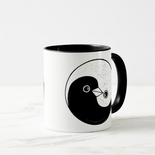 Tasse im Schwarzweißstil in mehreren Sprachen (VorderseiteRechts)