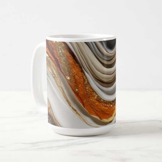 Tasse in lebhaften Orange- und Grautönen (Vorderseite Links)