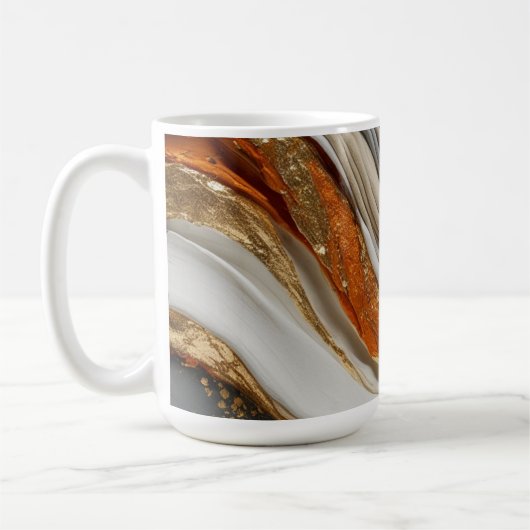 Tasse in lebhaften Orange- und Grautönen (Links)