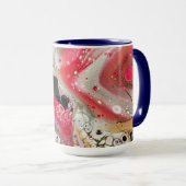 Tasse in Rosa, Schwarz und Gold (VorderseiteRechts)