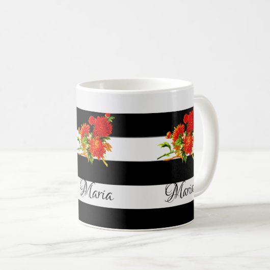 Tasse in Schwarz und Weiß (VorderseiteRechts)