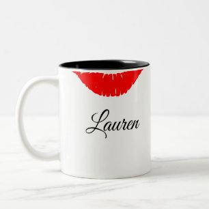 Tasse-Individuelle Name/Lippen Zweifarbige Tasse