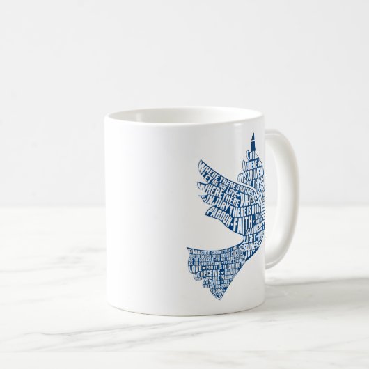 Tasse: Instrumente des Friedens (St Francis) Kaffeetasse (VorderseiteRechts)