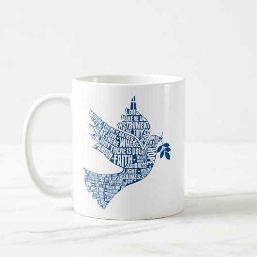 Tasse: Instrumente des Friedens (St Francis) Kaffeetasse (Links)