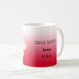 Tasse - Iowa Staat Karte mit Stadt