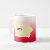 Tasse - Iowa Staat Karte mit Stadt (Vorderseite Links)