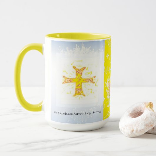 Tasse: Jesus Christus mit griechischem Kreuz Tasse (Mit Donut)