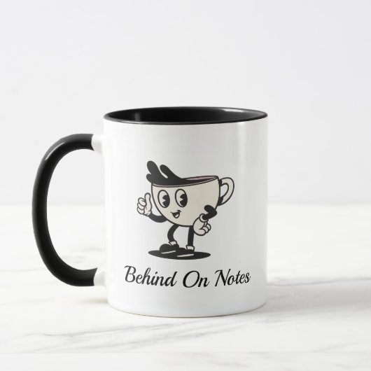 Tasse Kaffee Behind On Notes, Retro-Therapeut Kaff (Links)