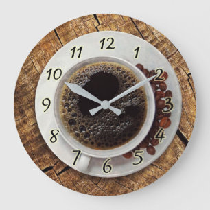 Tasse Kaffee-Küchen-Uhr Große Wanduhr