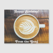 Tasse Kaffee Latte mit Leaf-Form Schaumstoff auf H Magnetkarte (Vorderseite)