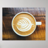 Tasse Kaffee Latte mit Leaf-Form Schaumstoff auf H Poster (Vorne)