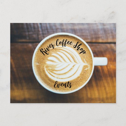 Tasse Kaffee Latte mit Leaf-Form Schaumstoff auf H Postkarte (Vorderseite)