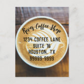 Tasse Kaffee Latte mit Leaf-Form Schaumstoff auf H Postkarte (Vorderseite)